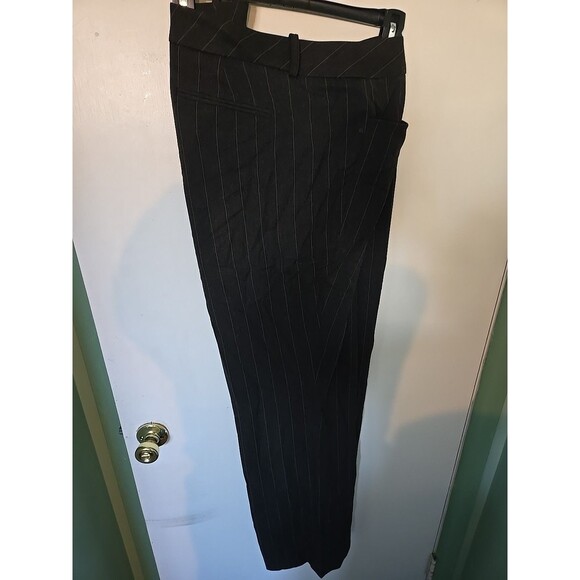 New York & Company Pink On Black Pin Striped Dress Slacks Size 22W Wide Leg Pant - Picture 12 of 13